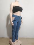 Women Button Casual Denim Pants