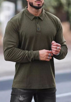 Men's Casual Turndown Collar Long Sleeve Polo Shirt Fashion Casual Long Sleeve Top