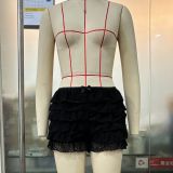 Sweet Casual Lace Solid Color Lace Shorts