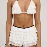 Sweet Casual Lace Solid Color Lace Shorts