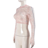 Summer Lace Rose See-Through Sexy T-Shirts