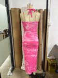 Halter Neck Low Back Tight Fitting Slim Sexy Women's Long Dress
