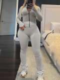 Women's Zipper Hoodie Tight Slim Pants Fashion Casual Slim Tracksuit