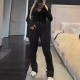 Women's Zipper Hoodie Tight Slim Pants Fashion Casual Slim Tracksuit