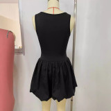 Women's Fashion Sleeveless Slim Sexy Bubble Strap Dress