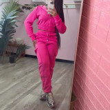 Autumn Winter Women's Fashion Hooded Long Sleeve Hoodies Pocket Sweatpants Tracksuit