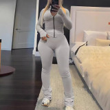 Women's Zipper Hoodie Tight Slim Pants Fashion Casual Slim Tracksuit