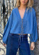 Women's Denim Jacket Y2K Bow Tie Long Sleeve Shirt Puff Sleeve Short Coat