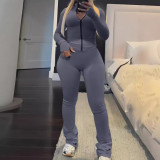 Women's Zipper Hoodie Tight Slim Pants Fashion Casual Slim Tracksuit