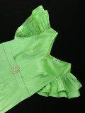 Women V-neck Ruffle Party Dress