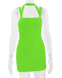Women Sexy Backless Halter Neck Bodycon Dress