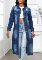 Women Ripped Fashion Washed Denim Jacket Women Ripped Fashion Washed Denim Jacket