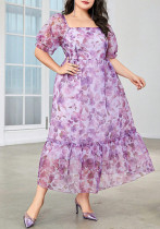 Women Summer French Floral Maxi Dress Women Summer French Floral Maxi Dress