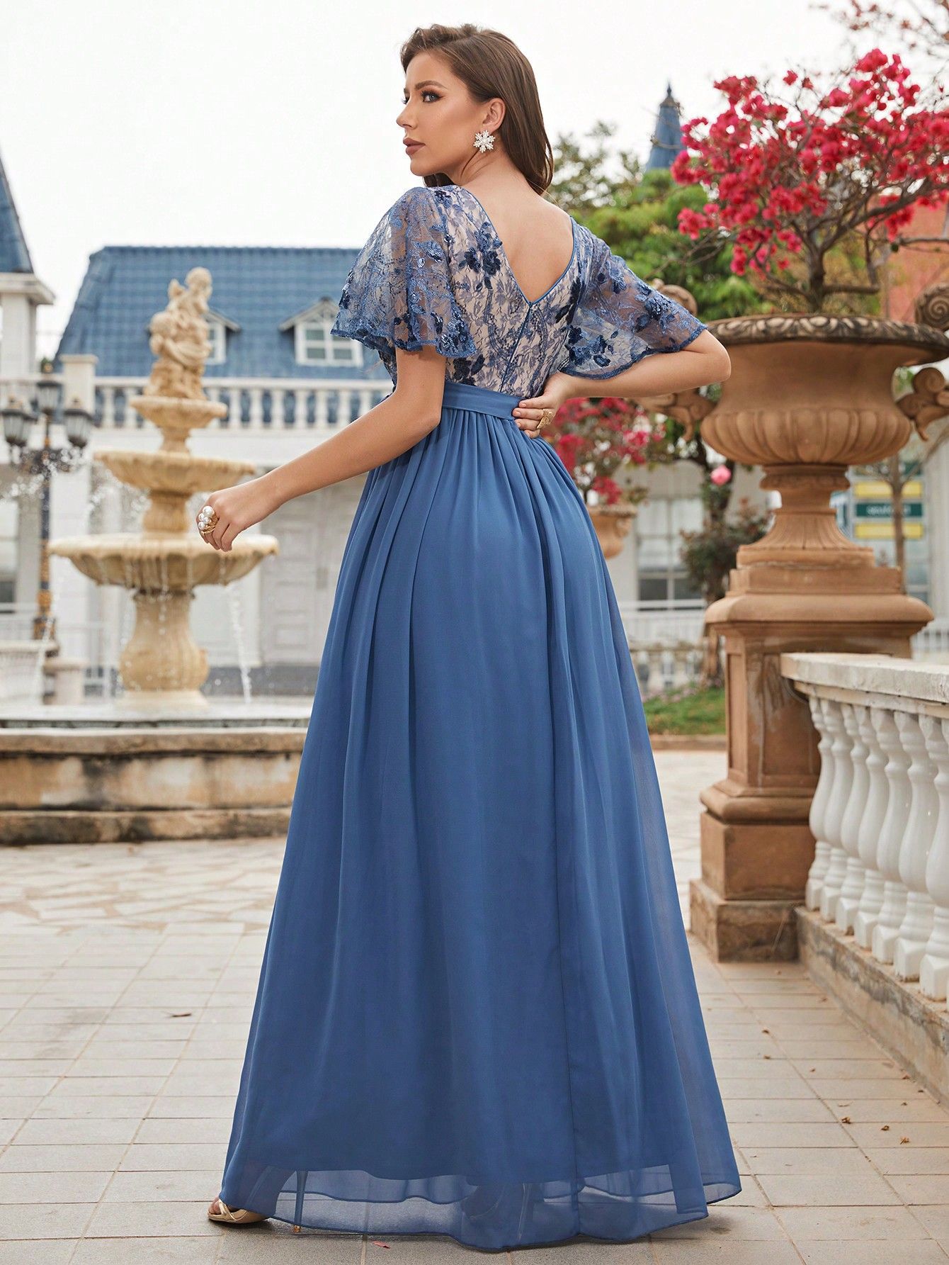 Women Short-sleeved evening dress