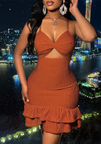 Women sexy V Neck Strap Dress Women sexy V Neck Strap Dress