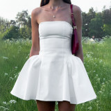 Women Solid Strapless Dress
