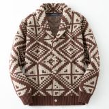 Men's Casual Geometric Jacquard Knitting American Retro Coat Sweater