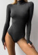 Women Sexy High Neck Long Sleeve Stretch Fitness Bodysuit