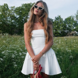 Women Solid Strapless Dress