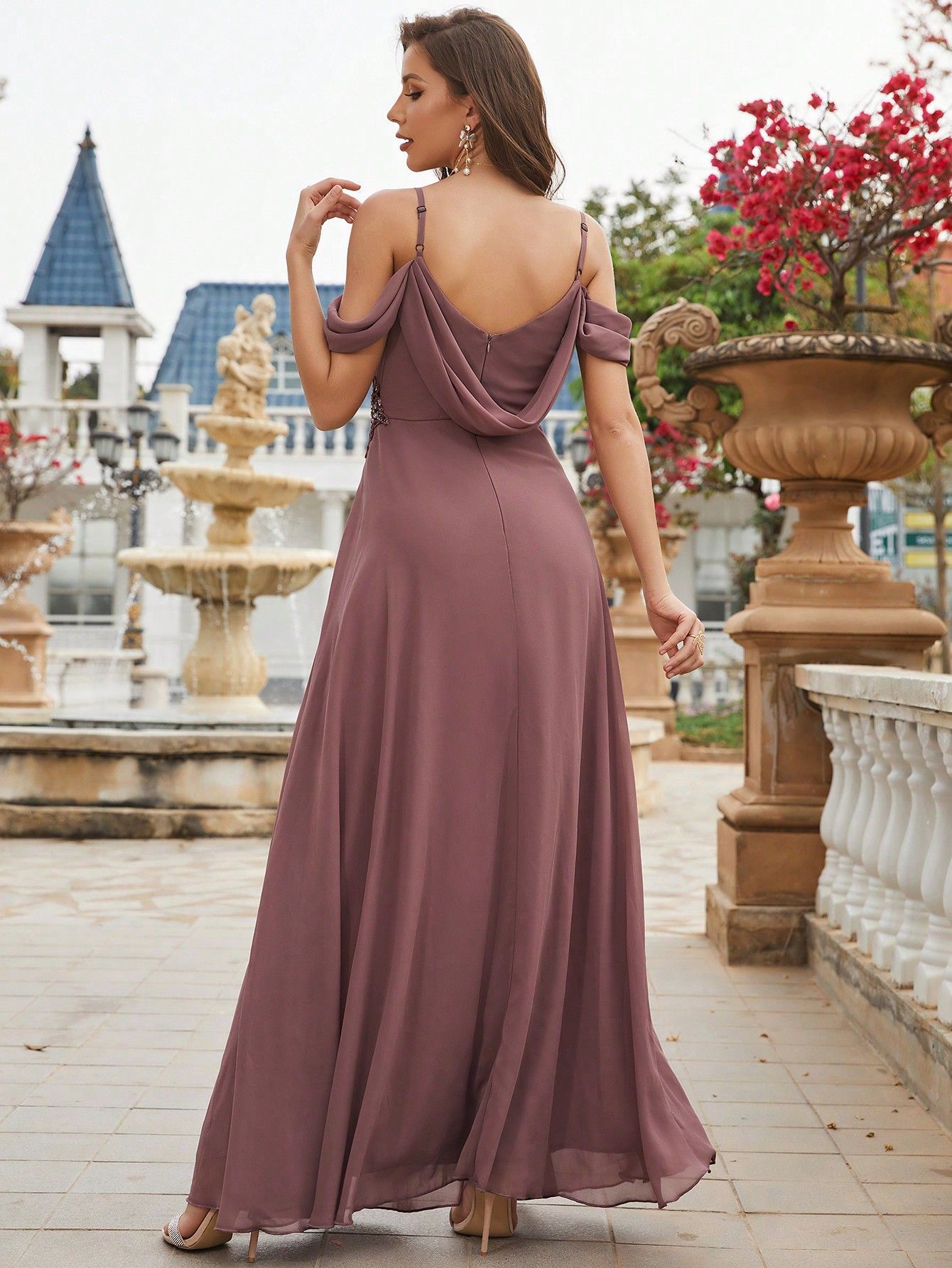 Women short-sleeved evening dress