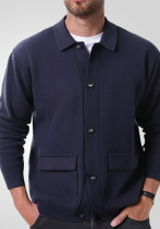 Men's Patch Pocket Knitting Jacket Top