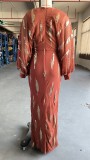 Women long sleeve V-neck sexy sequin Formal Party Maxi evening dress
