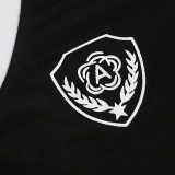 Women American Long Sleeve T-shirt Autumn V Neck Digital Stripe Patchwork Top