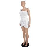 Women One-Shoulder Long Sleeve Dress Party Sexy Bodycon Dress