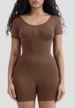 Women's Body Fitted Slim Waist Short Sleeve Slimming Jumpsuit Seamless Jumpsuit Women's Body Fitted Slim Waist Short Sleeve Slimming Jumpsuit Seamless Jumpsuit