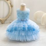 Girls' Double-Layer Wedding Cake Princess Dress