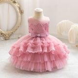 Girls' Double-Layer Wedding Cake Princess Dress