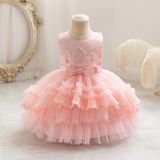 Girls' Double-Layer Wedding Cake Princess Dress