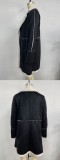 Women Solid Lambswool Patchwork Casual Jacket