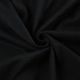 Women American Long Sleeve T-shirt Autumn V Neck Digital Stripe Patchwork Top