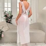 Sexy Polka Dot Nightdress Summer Women See Through Mesh Sexy Lingerie