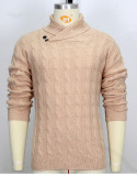 Men's Turndown Collar Twist Sweater