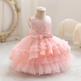 Girls' Double-Layer Wedding Cake Princess Dress