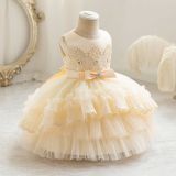 Girls' Double-Layer Wedding Cake Princess Dress