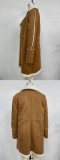 Women Solid Lambswool Patchwork Casual Jacket