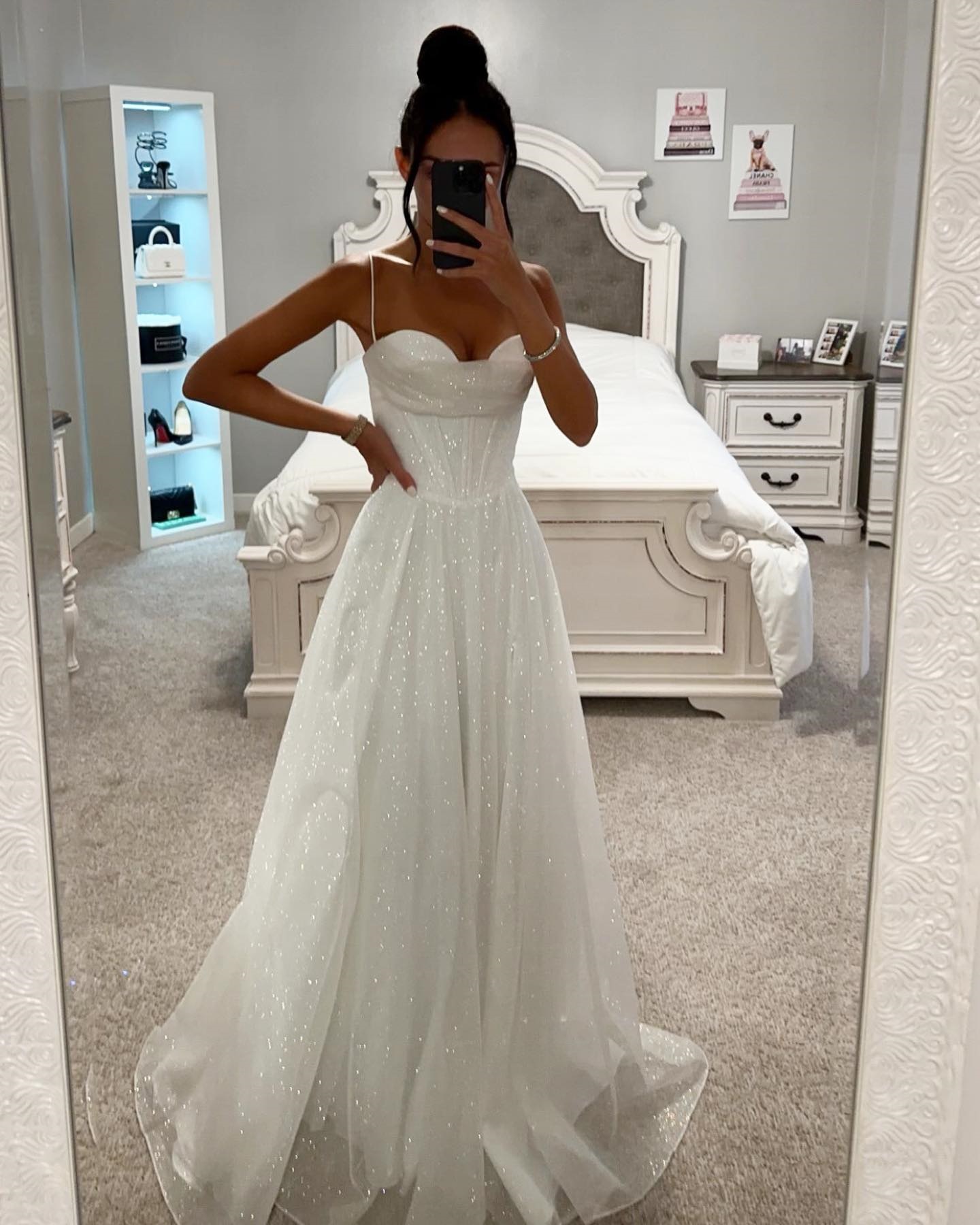 Spring Autumn Shiny Strap Fashion Party Dress