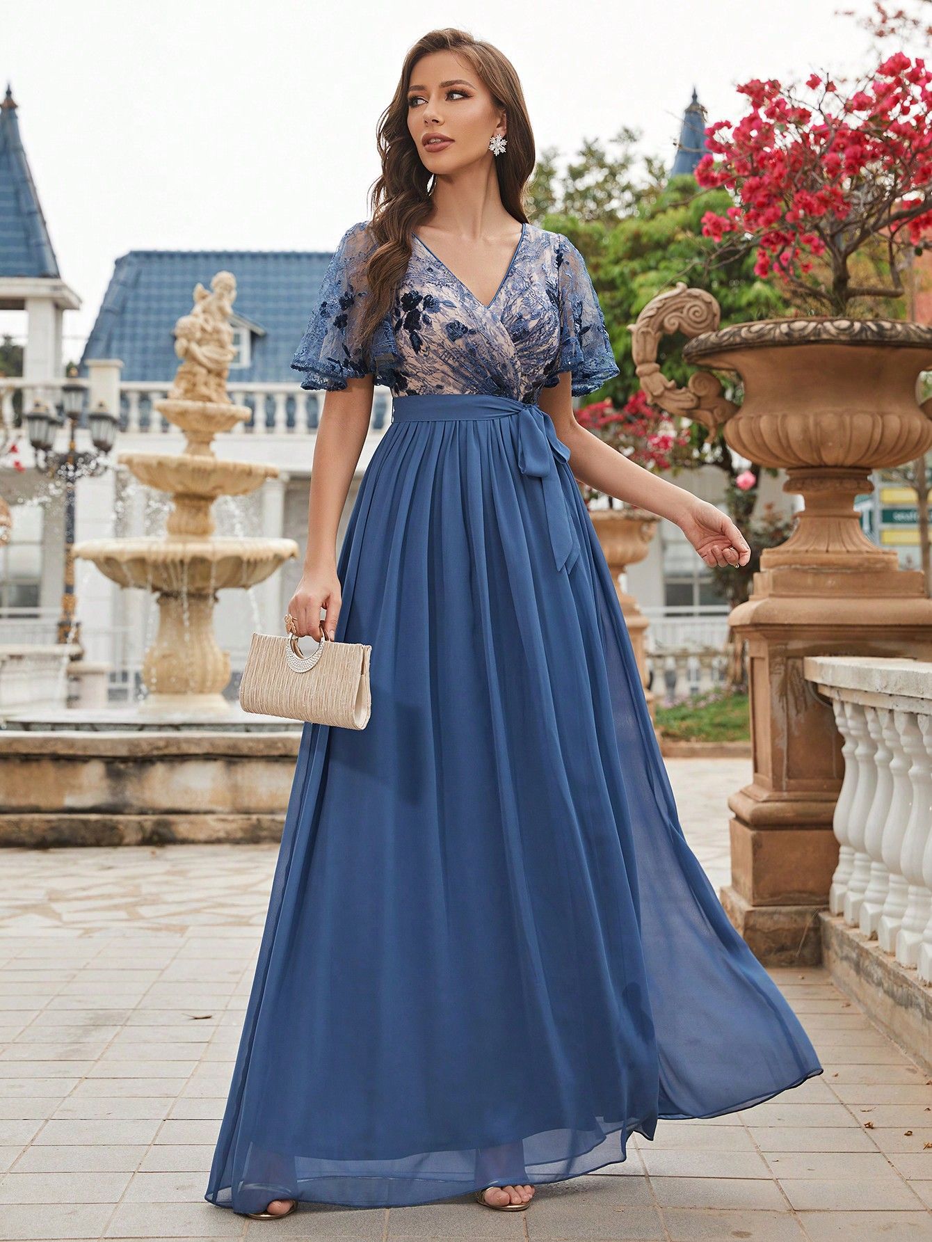 Women Short-sleeved evening dress