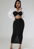 Fashionable Autumn Women Casual Long Sleeve Women's Two-Piece Skirt Set