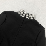 Sexy Fashion Slim Long Sleeve Bandage Beaded Women's Short Dress