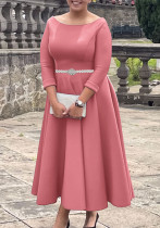 Autumn Winter Solid Color Elegant A-Line Chic Evening Dress Autumn Winter Solid Color Elegant A-Line Chic Evening Dress