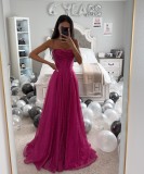 Spring Autumn Shiny Strap Fashion Party Dress
