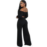 Women Casual Long Sleeve Top and Pant Two-Piece Set
