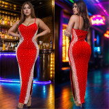 Women Beaded V-neck dress