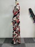 Women Printed Button-Style Side Slit Maxi Dress