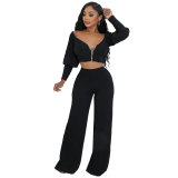 Women Casual Long Sleeve Top and Pant Two-Piece Set