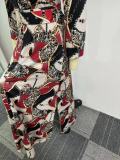 Women Printed Button-Style Side Slit Maxi Dress